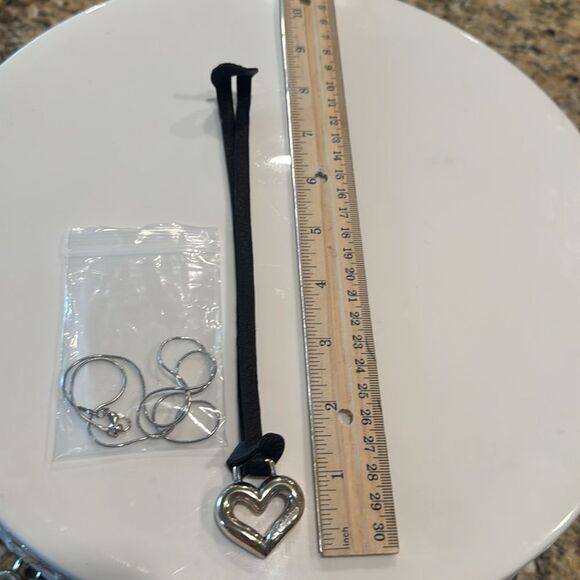 Brighton Silver Heart Pendant Necklace Bag Charm - Picture 1 of 3